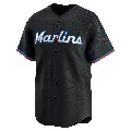 Youth Miami Marlins ＃46 Javier Sanoja Black Limited Alternate Jersey
