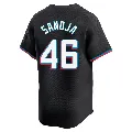 Youth Miami Marlins ＃46 Javier Sanoja Black Limited Alternate Jersey