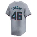Youth Miami Marlins ＃46 Javier Sanoja Gray Limited Road Jersey
