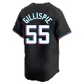 Youth Miami Marlins ＃55 Connor Gillispie Black Limited Alternate Jersey
