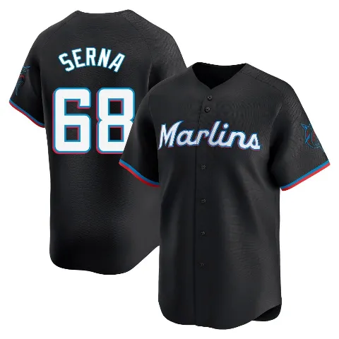 Youth Miami Marlins ＃68 Jared Serna Black Limited Alternate Jersey