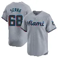 Youth Miami Marlins ＃68 Jared Serna Gray Limited Road Jersey