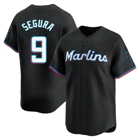 Youth Miami Marlins ＃9 Jean Segura Black Limited Alternate Jersey