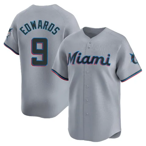 Youth Miami Marlins ＃9 Xavier Edwards Gray Limited Road Jersey