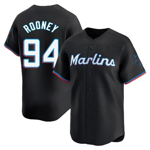 Youth Miami Marlins ＃94 John Rooney Black Limited Alternate Jersey