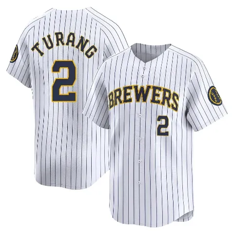 Youth Milwaukee Brewers ＃2 Brice Turang White Limited Alternate Jersey