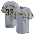 Youth Milwaukee Brewers ＃33 Tyler Alexander Gray Limited Away Jersey