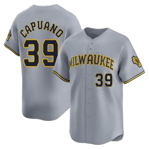Youth Milwaukee Brewers ＃39 Chris Capuano Gray Limited Away Jersey