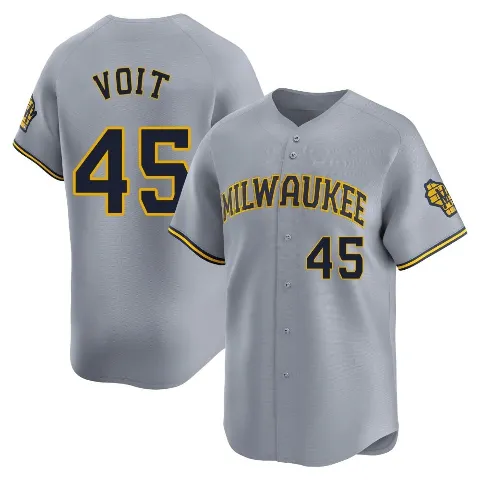 Youth Milwaukee Brewers ＃45 Luke Voit Gray Limited Away Jersey
