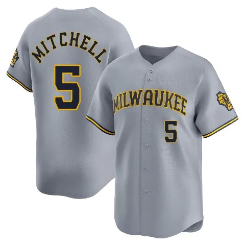 Youth Milwaukee Brewers ＃5 Garrett Mitchell Gray Limited Away Jersey