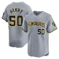 Youth Milwaukee Brewers ＃50 Payton Henry Gray Limited Away Jersey