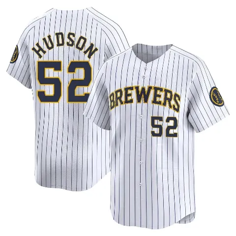 Youth Milwaukee Brewers ＃52 Bryan Hudson White Limited Alternate Jersey