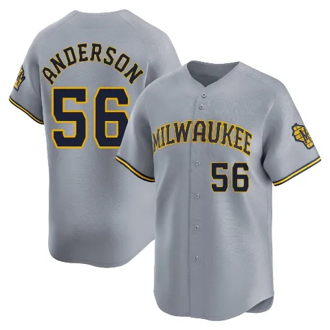 Youth Milwaukee Brewers ＃56 Grant Anderson Gray Limited Away Jersey
