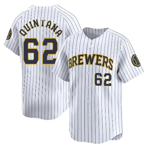 Youth Milwaukee Brewers ＃62 Jose Quintana White Limited Alternate Jersey