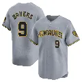 Youth Milwaukee Brewers ＃9 Jake Bauers Gray Limited Away Jersey