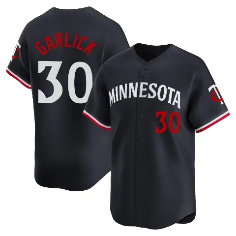 Youth Minnesota Twins ＃30 Kyle Garlick Navy Limited Alternate Jersey