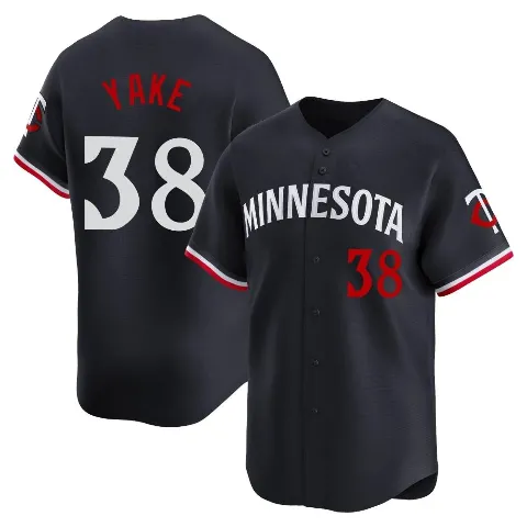 Youth Minnesota Twins ＃38 Ernie Yake Navy Limited Alternate Jersey