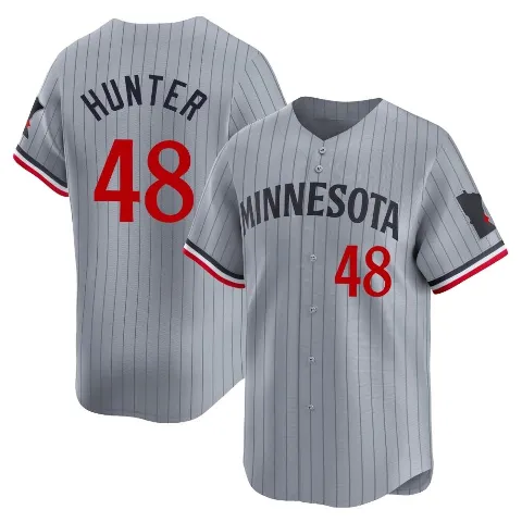 Youth Minnesota Twins ＃48 Torii Hunter Gray Limited Road Jersey