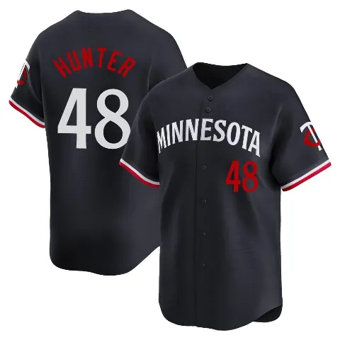 Youth Minnesota Twins ＃48 Torii Hunter Navy Limited Alternate Jersey