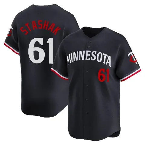 Youth Minnesota Twins ＃61 Cody Stashak Navy Limited Alternate Jersey
