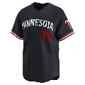 Youth Minnesota Twins ＃77 Jair Camargo Navy Limited Alternate Jersey