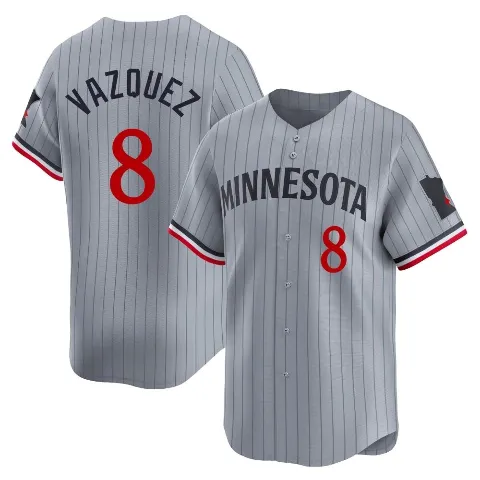 Youth Minnesota Twins ＃8 Christian Vazquez Gray Limited Road Jersey