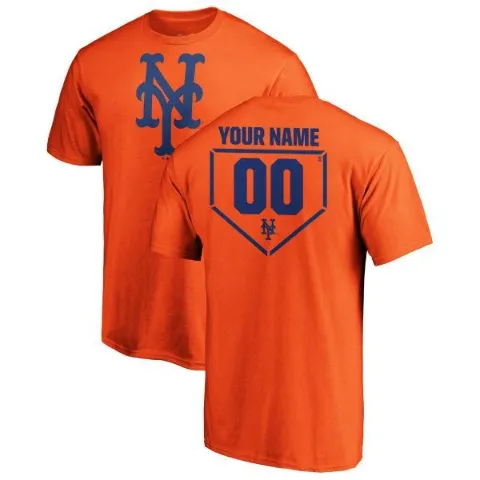 Youth New York Mets ＃00 Custom T-Shirt Orange Custom RBI T-Shirt -