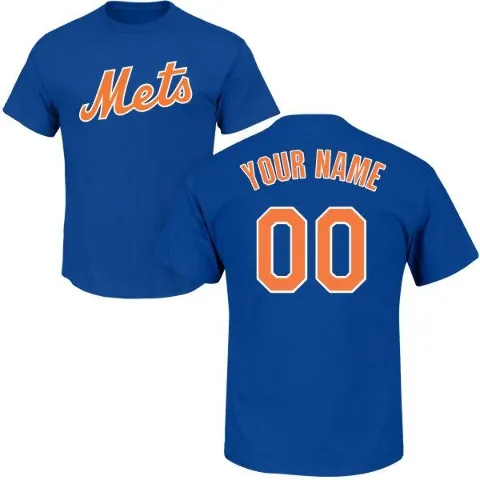 Youth New York Mets ＃00 Custom T-Shirt Royal Custom Roster Name & Number T-Shirt -