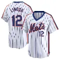 Youth New York Mets ＃12 Francisco Lindor White Limited Cooperstown Collection Jersey
