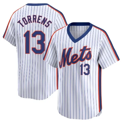 Youth New York Mets ＃13 Luis Torrens White Limited Cooperstown Collection Jersey