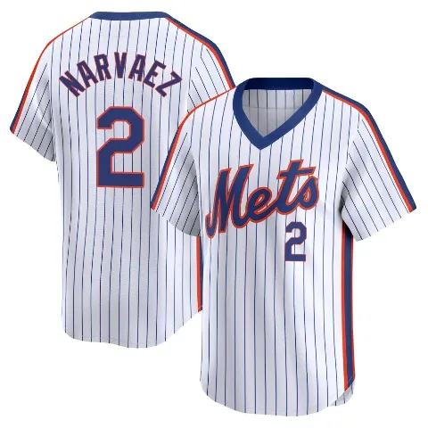 Youth New York Mets ＃2 Omar Narvaez White Limited Cooperstown Collection Jersey