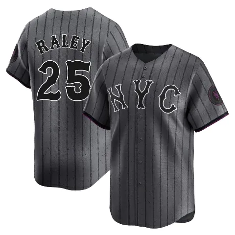 Youth New York Mets ＃25 Brooks Raley Limited Graphite 2024 City Connect Jersey