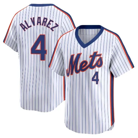 Youth New York Mets ＃4 Francisco Alvarez White Limited Cooperstown Collection Jersey