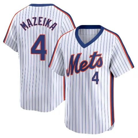 Youth New York Mets ＃4 Patrick Mazeika White Limited Cooperstown Collection Jersey
