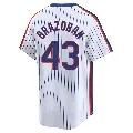 Youth New York Mets ＃43 Huascar Brazoban White Limited Cooperstown Collection Jersey
