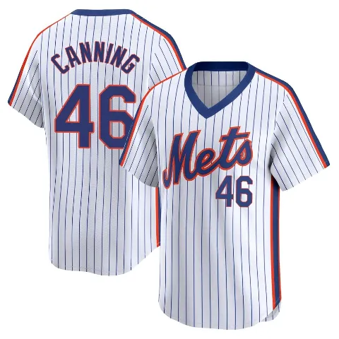 Youth New York Mets ＃46 Griffin Canning White Limited Cooperstown Collection Jersey