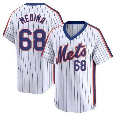 Youth New York Mets ＃68 Adonis Medina White Limited Cooperstown Collection Jersey