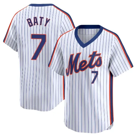 Youth New York Mets ＃7 Brett Baty White Limited Cooperstown Collection Jersey