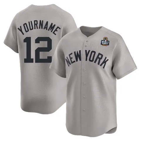 Youth New York Yankees ＃12 Wade Boggs Gray Limited Away 2024 World Series Jersey