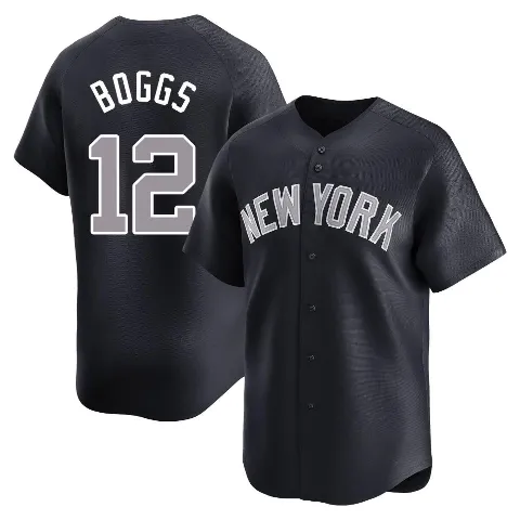 Youth New York Yankees ＃12 Wade Boggs Navy Limited Alternate Jersey