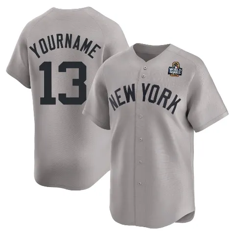 Youth New York Yankees ＃13 Jazz Chisholm Jr. Gray Limited Away 2024 World Series Jersey