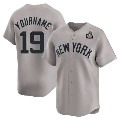 Youth New York Yankees ＃19 Pablo Reyes Gray Limited Away 2024 World Series Jersey
