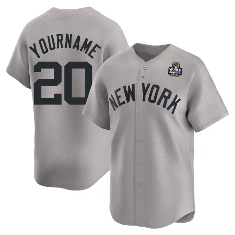Youth New York Yankees ＃20 Jorge Posada Gray Limited Away 2024 World Series Jersey