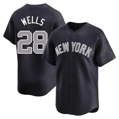 Youth New York Yankees ＃28 Austin Wells Navy Limited Alternate Jersey