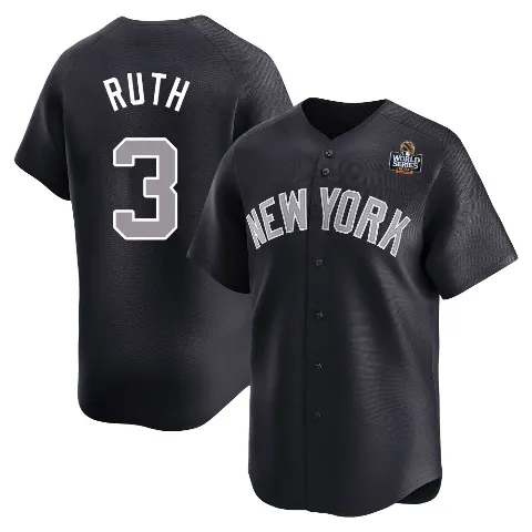 Youth New York Yankees ＃3 Babe Ruth Navy Limited Alternate 2024 World Series Jersey