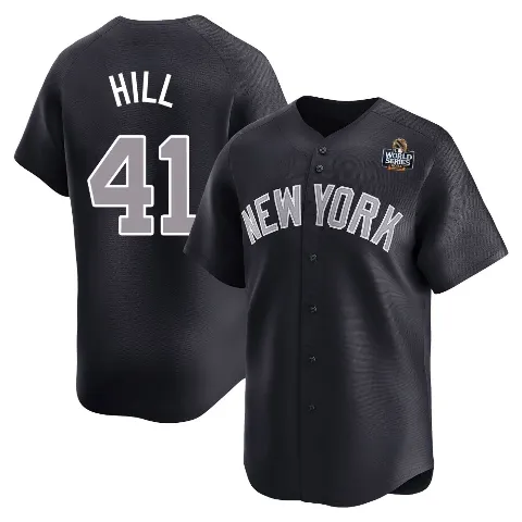 Youth New York Yankees ＃41 Tim Hill Navy Limited Alternate 2024 World Series Jersey