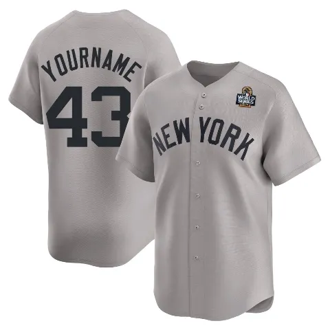 Youth New York Yankees ＃43 Jonathan Loaisiga Gray Limited Away 2024 World Series Jersey