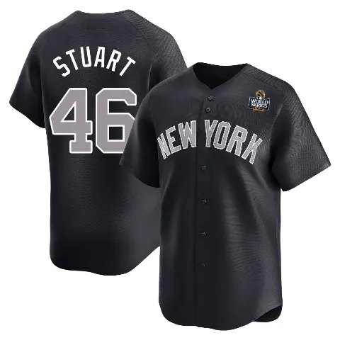 Youth New York Yankees ＃46 Baron Stuart Navy Limited Alternate 2024 World Series Jersey