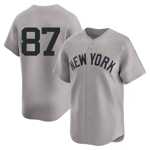 Youth New York Yankees ＃87 Christopher Veach Gray Limited Away 2nd Jersey