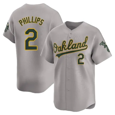 Youth Oakland Athletics ＃2 Tony Phillips Gray Limited Away Jersey